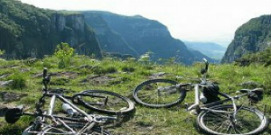 Mountain biking together