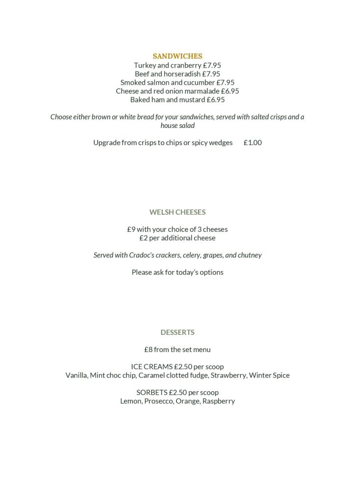 Lunch and Dinner Menu - The Falcondale